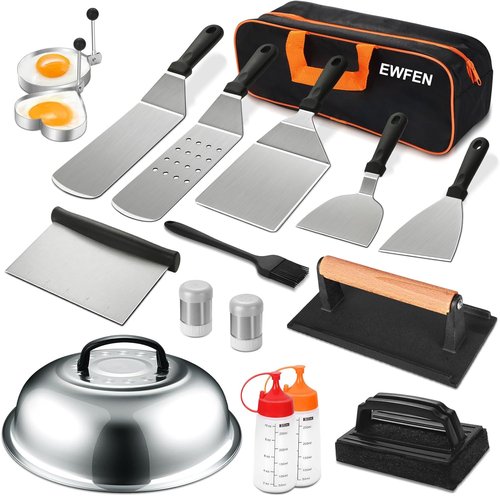 Blackstone 18PCS Griddle Accessories Kit - Premium Flat Top Grill Tools for BBQ Enthusiasts