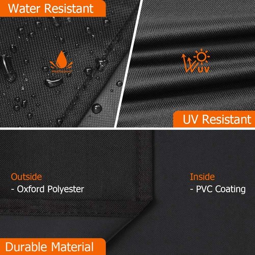 iCOVER Outdoor Waterproof Smoker Cover - Heavy-Duty Protection for 22"X22"X40" Grills | Black