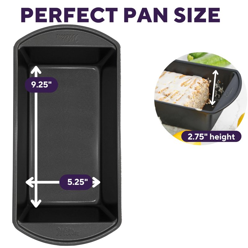 Wilton Gold Non-Stick Bakeware Large Loaf Pan - Baking Pan for Breads, Pound Cake & More - Even Heat Distribution & Extended Handles - Made Without PFAS - 9.25 x 5.25 x 2.75 Inch