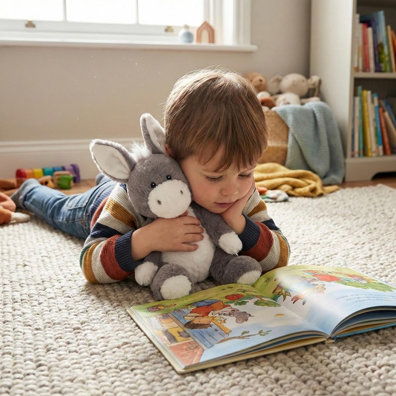 WEIGEDU Adorable Gray Donkey Plush Toy - 15 Inch Soft & Cuddly Stuffed Animal Donkey, Perfect for Kids, Babies, Toddlers - Farm Animal Gift