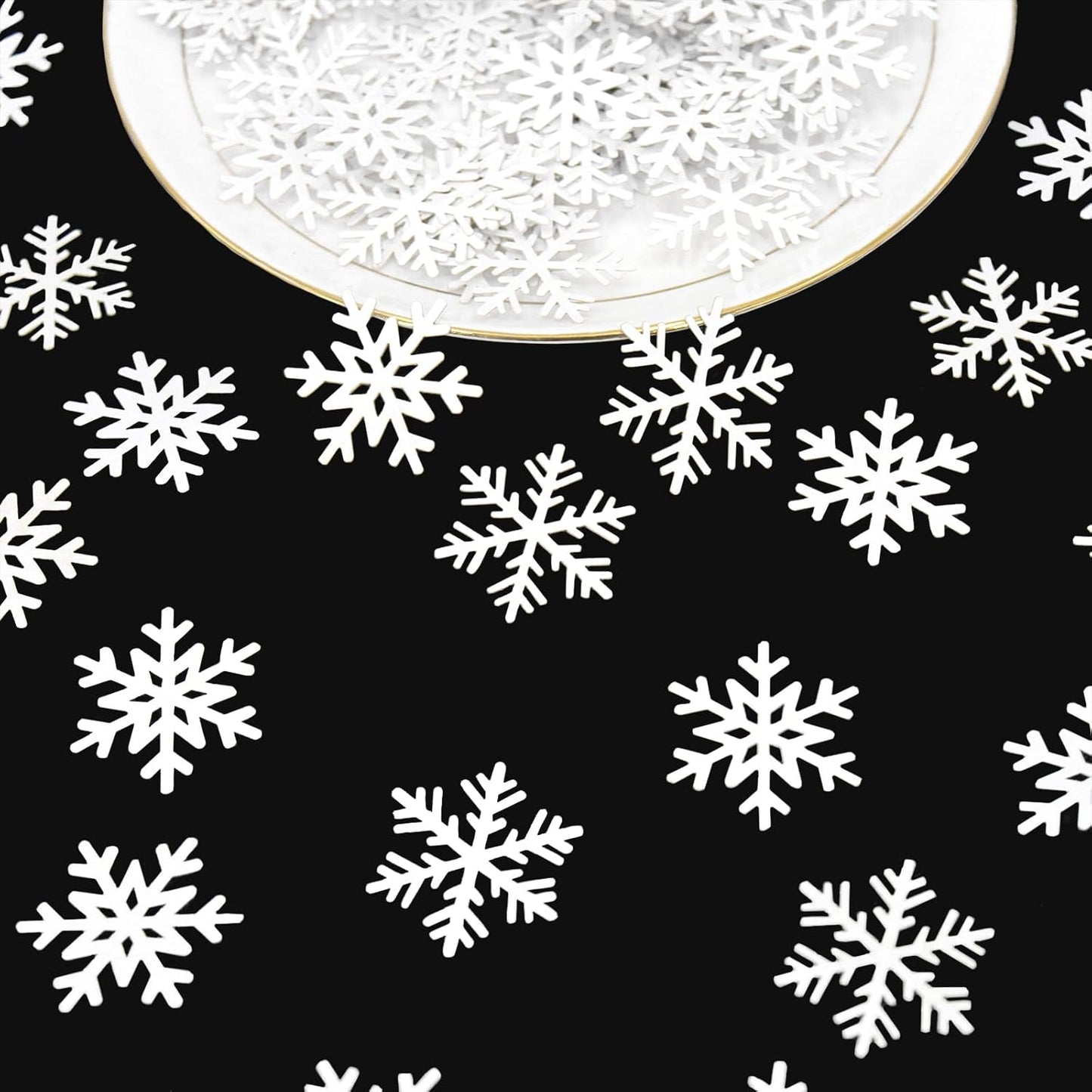 Skiennix 200PC White Snowflake Confetti - Perfect for Winter Wonderland Parties & Celebrations