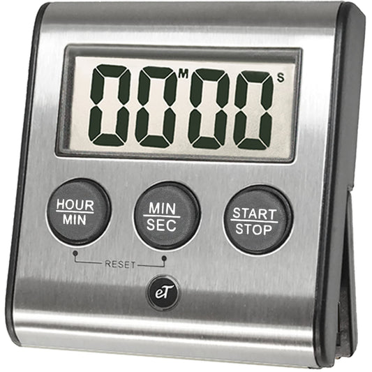 Elegant Digital Kitchen Timer Stainless Steel - Loud Alarm - Model eT-78