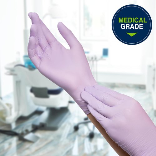 HALYARD Lavender Nitrile Exam Gloves - Powder-Free, Non-Sterile, Medium, 3.1 Mil, 9.5 Inches, Box of 250