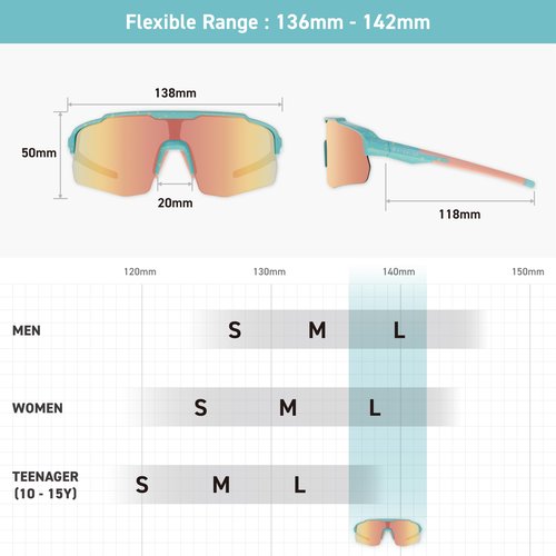 EYEGLAD MOTIONVIEW Sports Sunglasses Outdoor HD High Contrast UV400 Running Baseball Softball Sports Eco-friendly (Milky Blue)