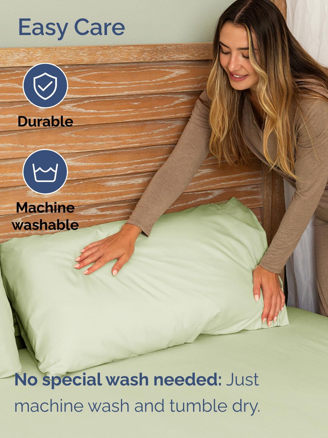 Skiennix Extra Deep Queen Sheet Set - 6 Piece Breathable Cooling Bedding - Soft Wrinkle-Free Light Sage