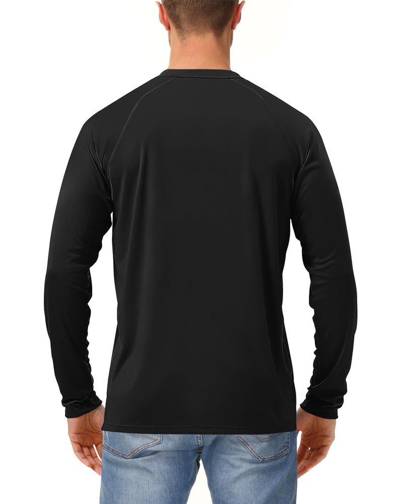 isnowood Sun Protection Shirts for Men, UPF 50+ Long Sleeve, UV Quick Dry Rash Guard Swim Shirt for Fishing Hiking Running