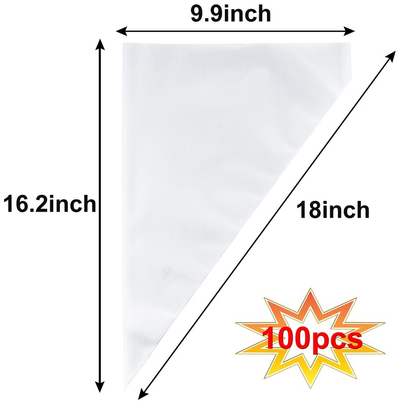Piping Bags, Pastry Bags 18 Inch 100pcs, Disposable Icing Piping Pastry Bags For Cookie/Cake Decorating Supplies, Anti Burst And Non-Slip Thicken Cake Decorating Bags