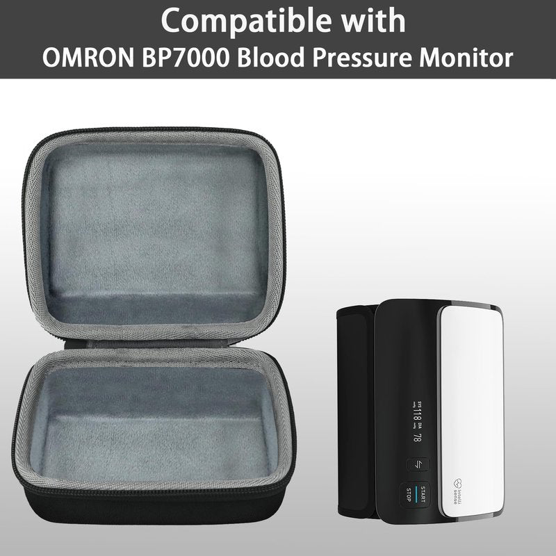 co2CREA Hard Case Replacement for OMRON Evolv Bluetooth Wireless Upper Arm Blood Pressure Monitor BP7000 HEM-7600T-BK (Black Case)