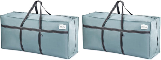 VENO Extra Large Moving Bags - Heavy Duty Storage Solution for College & Holiday Packing | Light Blue Matte, 2 Pack