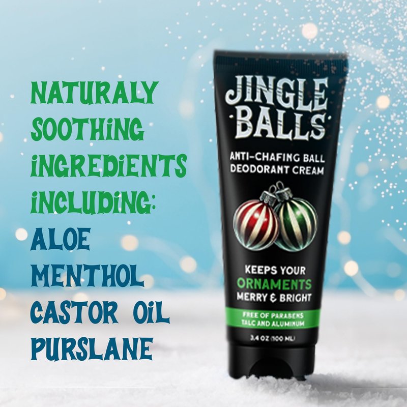 Pelto Jingle Anti-Chafing Cream Ball Deodorant for Men. 2025 Stocking Stuffers for Men Christmas Gifts For Husband Boyfriend, Unique Gifts for Him. White Elephant Gift Dad Boyfriend Secret Santa