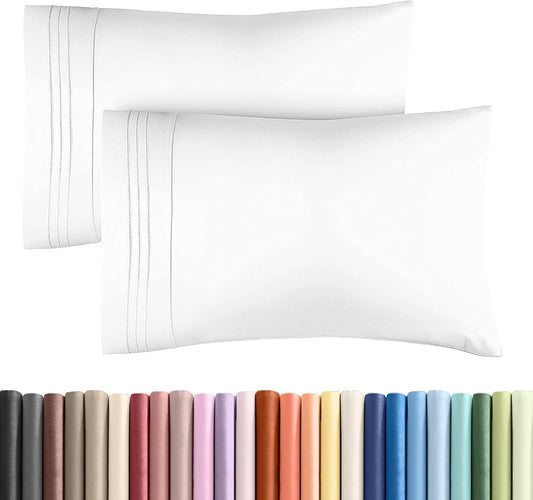 King Pillow Cases by [Brand Name] - Ultra Soft Hotel Quality Covers | Wrinkle-Free & Fade Resistant - 2 Piece Set in White