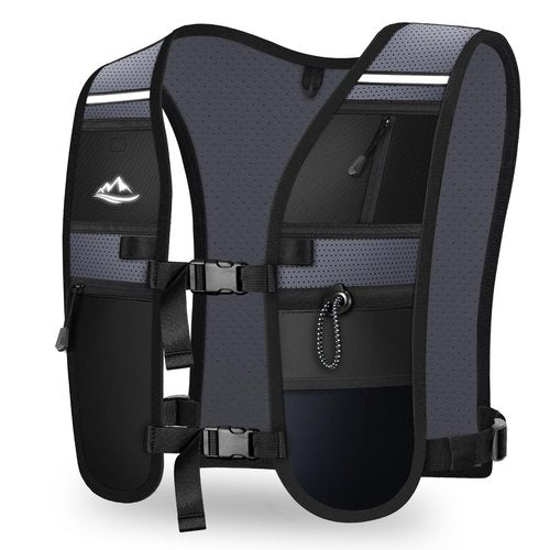 Dawinga Running Vest for Women Men，Lightweight Breathable Hydration Vest，Water Vest Backpack with Large Compartment, Adjustable Chest Straps Reflective Backpack for Hiking, Cycling, Marathon, Race