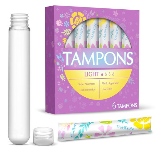 GoPong Tampon Flasks 6 Pack (9 oz Total) - Hidden Alcohol Travel Flasks for Women - Secret Liquor Containers for Nightclubs, Festivals, Cruises, and Sports Events