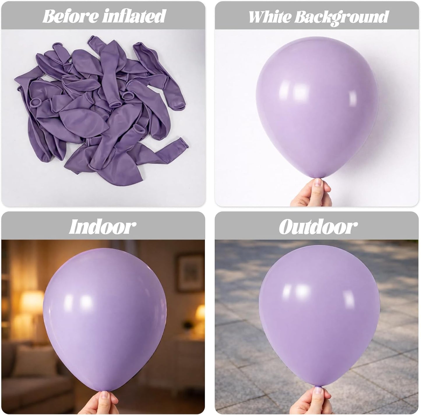 Voircoloria Lilac Purple Balloons - 12-Inch Faded Purple Latex | 66-Pack for Weddings & Celebrations