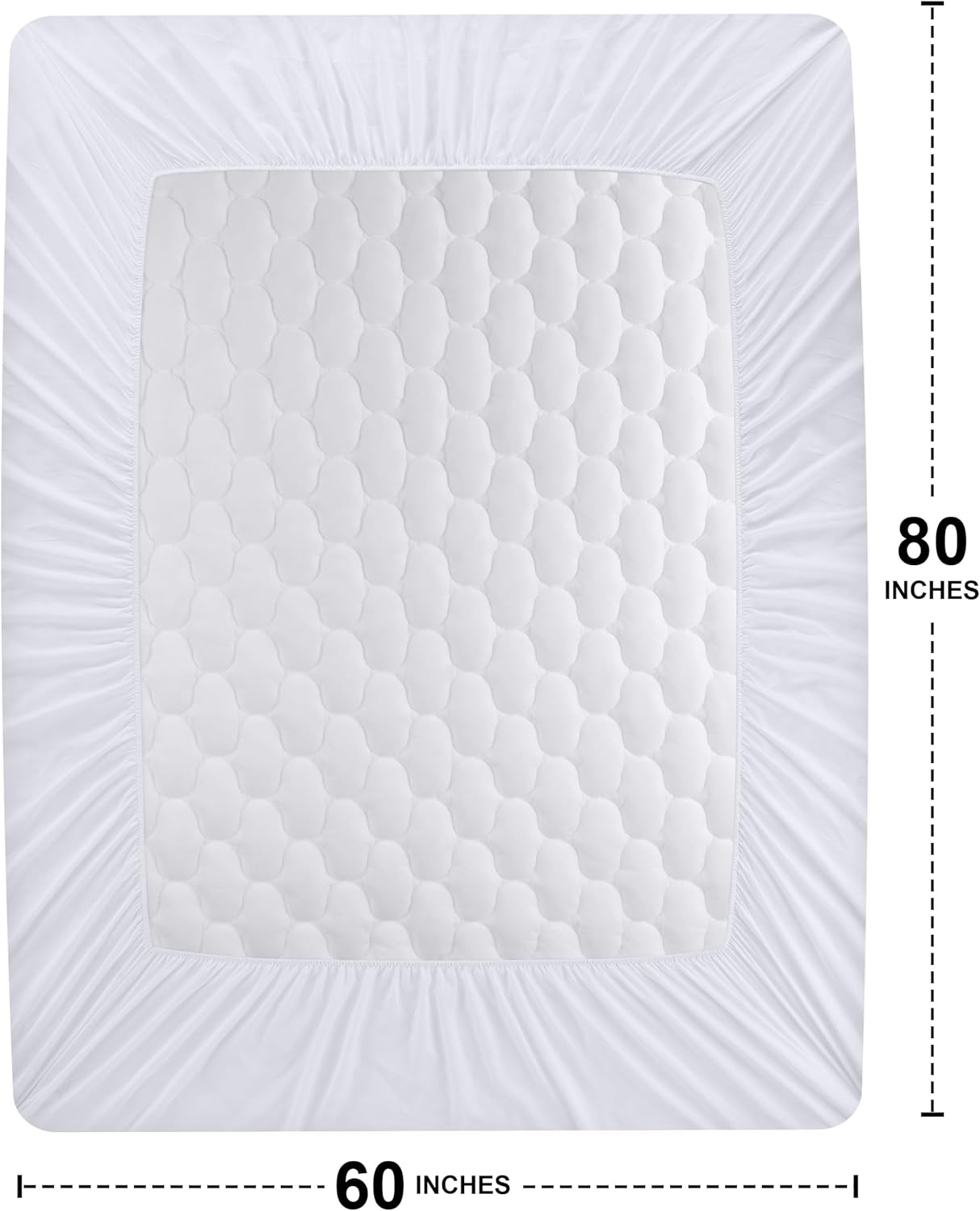 Utopia Bedding Waterproof Mattress Protector - Noiseless Quilted Fitted Cover for Queen Size (White)
