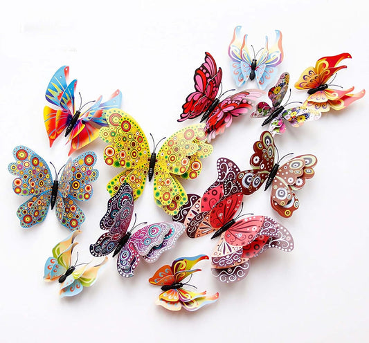 OPSEAM 3D Butterfly Wall Decor - 24/48 PCS Magnetic Stickers for Party Decorations