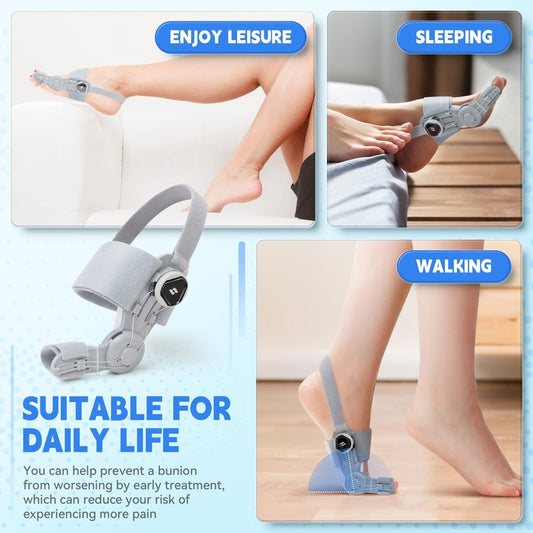 SHIADA Bunion Corrector for Women & Men Adjustable, Knob-Control Toe Straightener with Silicone Cushion, Non-Slip Orthopedic Bunion Relief Brace for Left & Right Foot