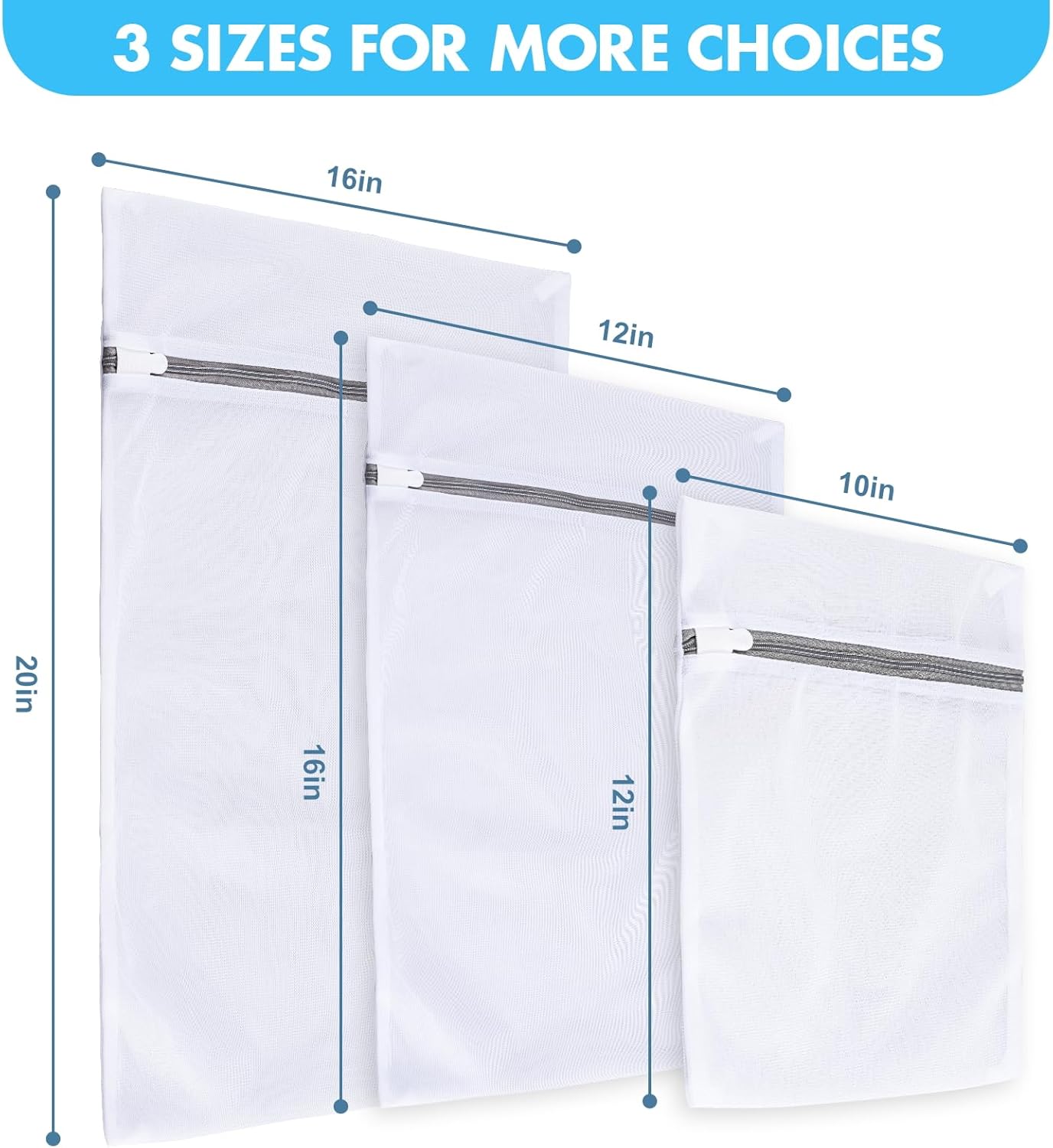 Skiennix Mesh Laundry Bags - Durable Delicate Wash Bags, 3 Sizes (Large, Medium, Small)