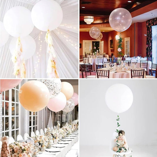PartyWoo Clear Balloons 4pcs 36 Inch Transparent Latex Helium Balloons for Graduation Wedding Baby Shower Bridal Shower Engagement Gender Reveal Anniversary Birthday Party Decorations Clear-Y2