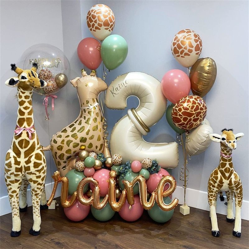 Beige Number 5 Balloon for Girls Boys, 40 Inch Large Cream Number 0-9 Foil Mylar Helium Digital Balloons Set for Women Men Birthday Graduation Anniversary Party Decorations Celebration Supplies