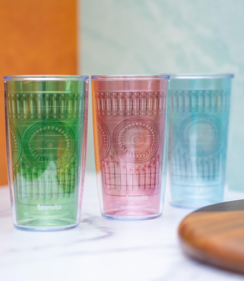 Tervis Romantic Embossed Hobnail Collection Made in USA Double Walled Insulated Tumbler Travel Cup Keeps Drinks Cold & Hot, 16oz, River Rock