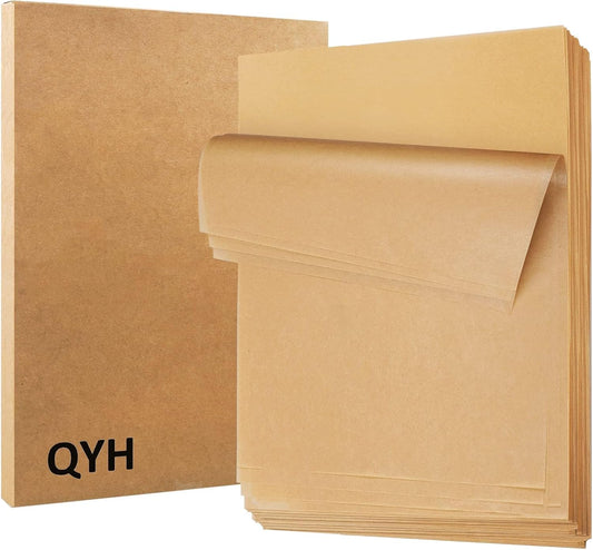 QYH Parchment Paper Sheets - 300 Unbleached Precut Baking Sheets, 8x12 Inches for Cookies & Air Frying