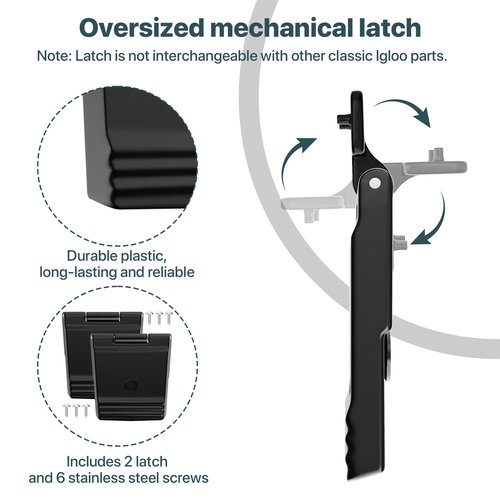 Cooler Oversized Mechanical Latch Kit Compatible with 150-165 QT Coolers, High Strength Cooler Latch Replacement Parts,Cooler Latch Posts and Screws -2 Pack