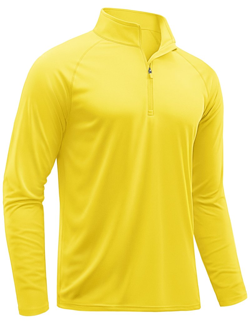 TACVASEN Swim Shirts for Men Rash Guard Sun Shirt Long Sleeve Dry Fit Mens Sun Protection Cooling Athletic UV T-Shirts Outdoor Yellow XL
