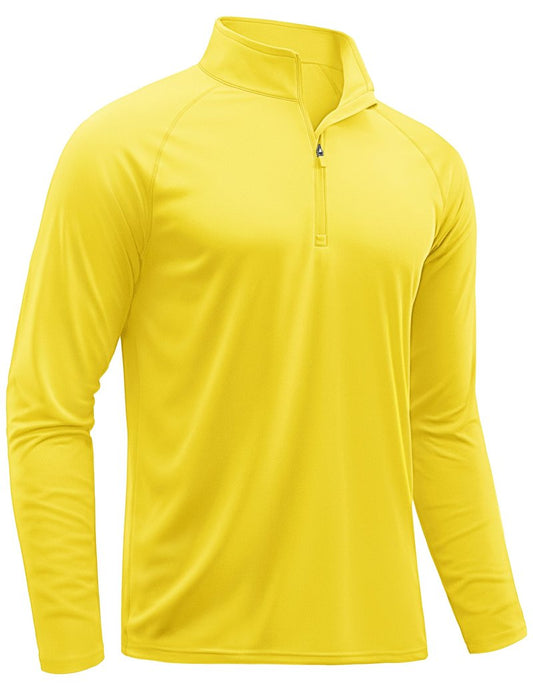 TACVASEN Swim Shirts for Men Rash Guard Sun Shirt Long Sleeve Dry Fit Mens Sun Protection Cooling Athletic UV T-Shirts Outdoor Yellow XL