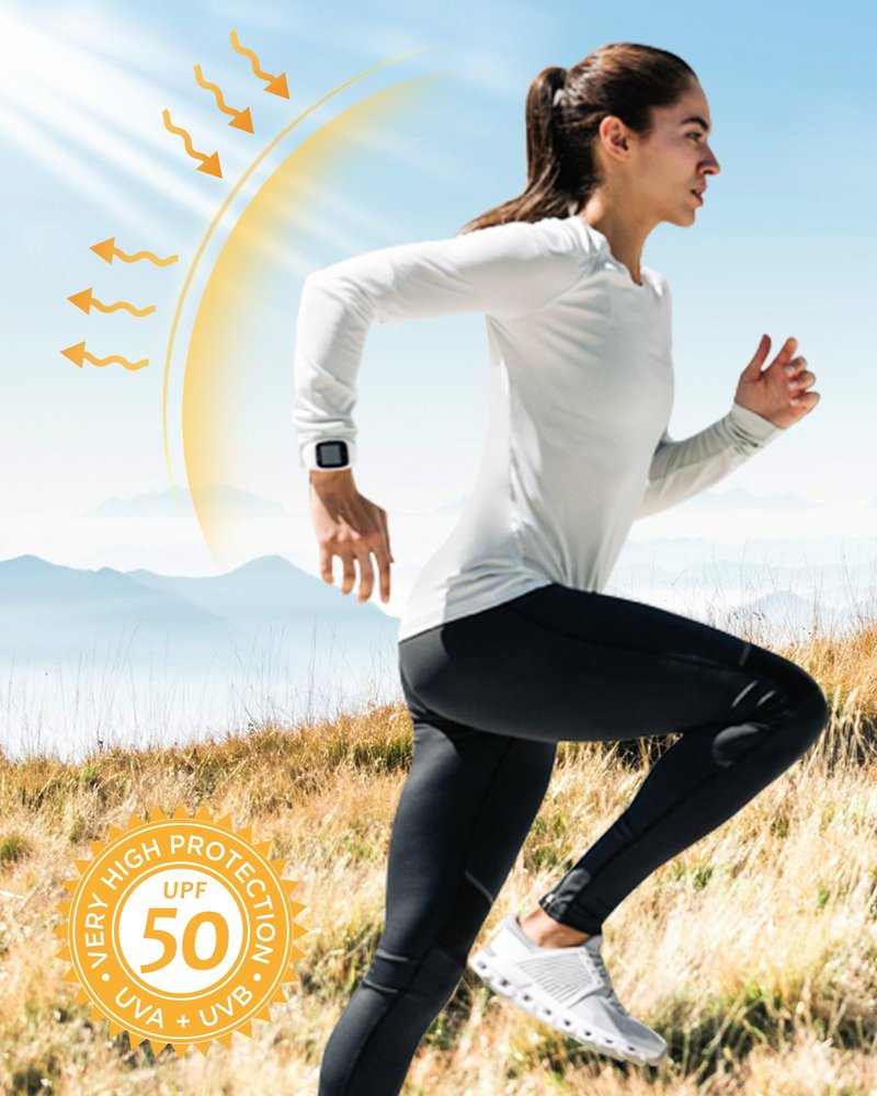 isnowood Womens Long Sleeve Rash Guard, UV UPF 50+ Sun Protection Shirts, Quick Dry Lightweight Tops for Swimming Workout Hiking Running