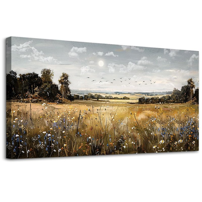 KELIYUAN Large Canvas Wall Art For Living Room Farmhouse Wall Decor For Bedroom Office Decorations Field Scenery Painting Countryside Wall Pictures Artwork Modern Ready To Hang Home Decor 24"X48"