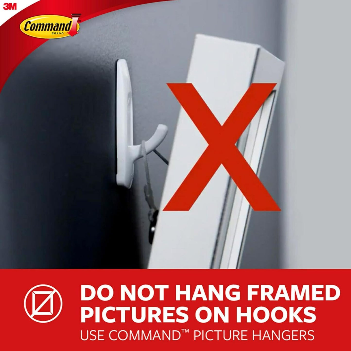Command Jumbo Utility Hook - 7.5 lb Capacity | Damage-Free Adhesive Wall Hooks for Easy Organization
