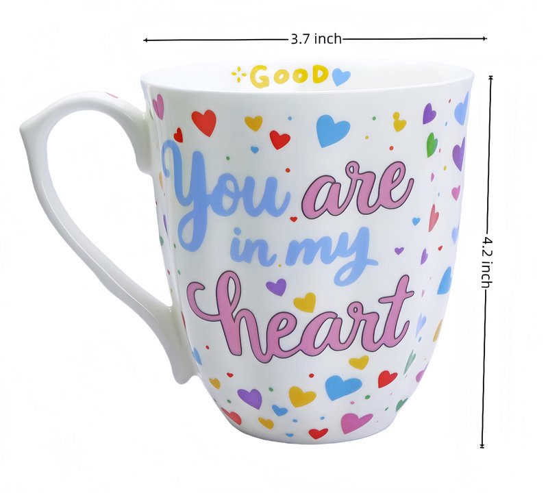 Glen Mila 13oz Cute Coffee Mug for Women Bone China Coffee Mug Cute Mugs Christmas Mugs birthday Gifts for Mom Friends