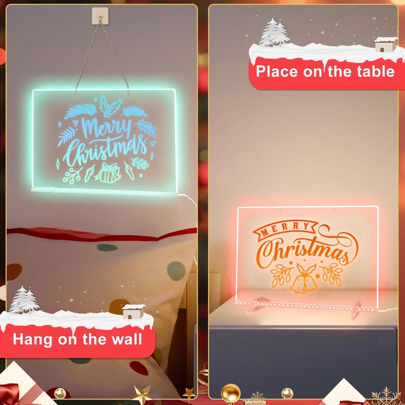Lumiboard Led Drawing Board with 8 Colors, 13"x10" Acrylic Dry Erase Board with 13 Light Effects, Glow Doodle Board Gifts for Kids for Easter Halloween Christmas Birthday Gifts Presents