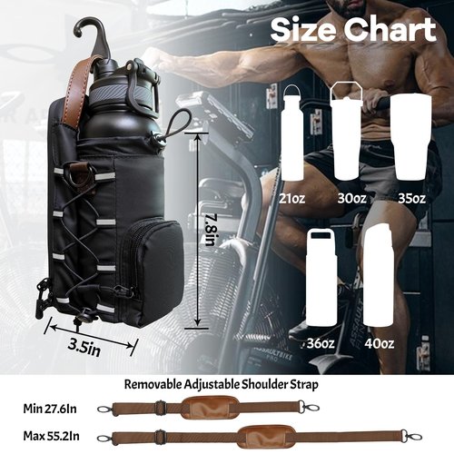 JACZZO Magnetic Gym Bag,Magnetic Water Bottle Holder for Gym,Small Gym Bag for Men and Women,Gym Gifts & Gym Accessories