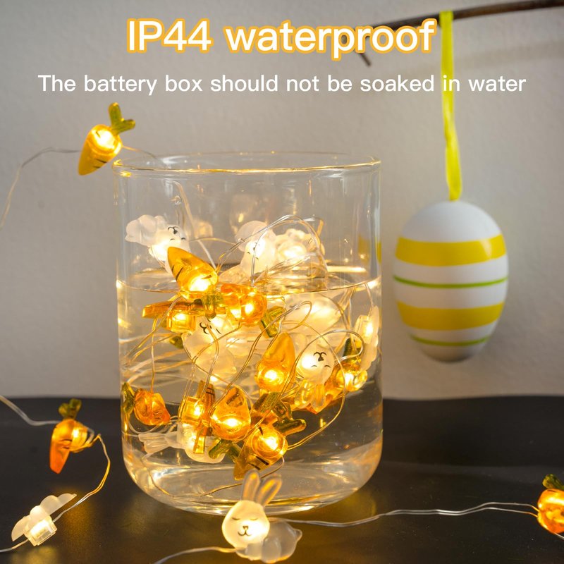 suddus Easter Lights Outdoor, Easter String Lights Battery Operated 12.8ft 40 LED Easter Decorations Indoor