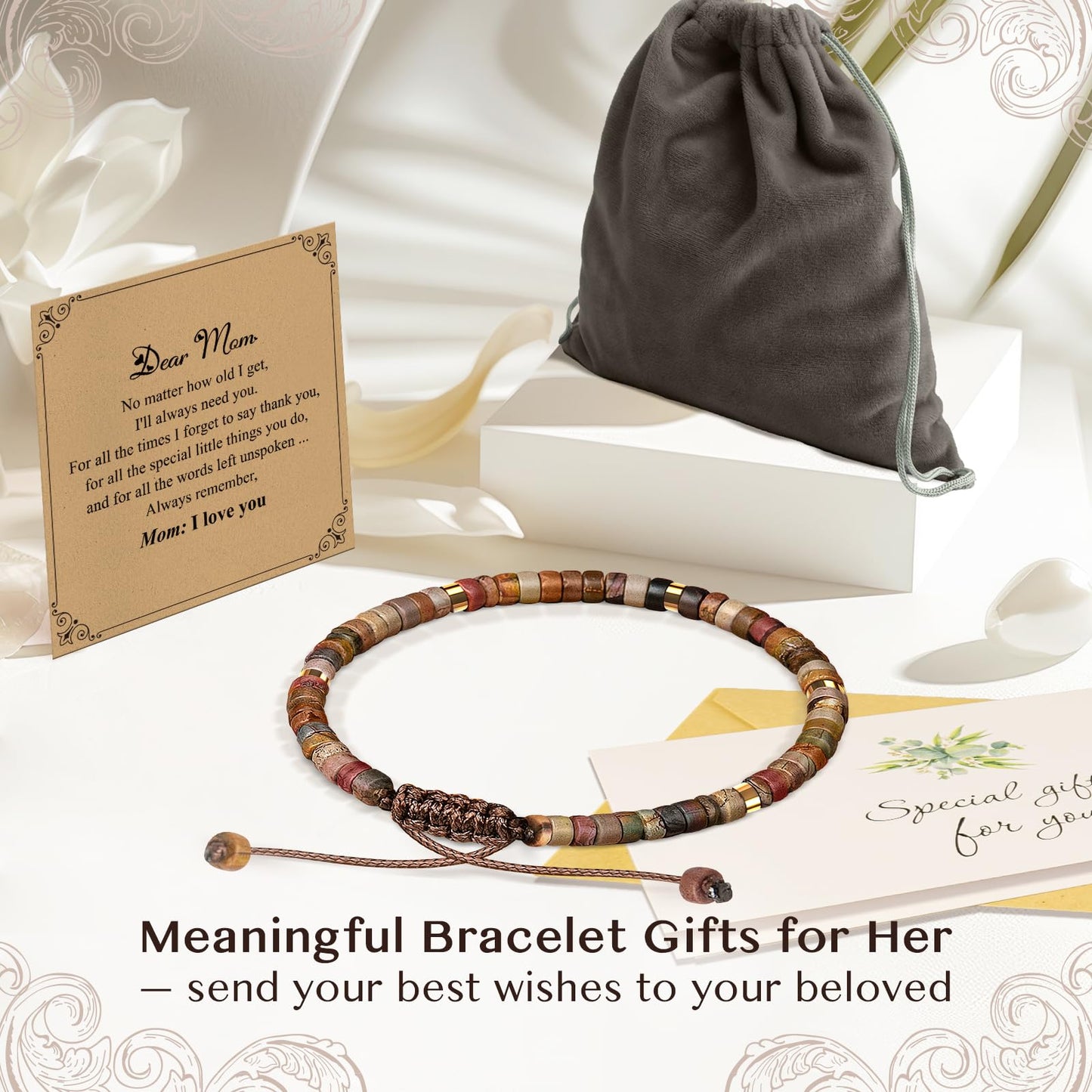 ZOKCC Mothers Day Bracelet Gifts for Mom: Healing Natural Stone Beads Bracelets - Inspirational Birthday Christmas Day Gifts for Mom Mother-in-Law