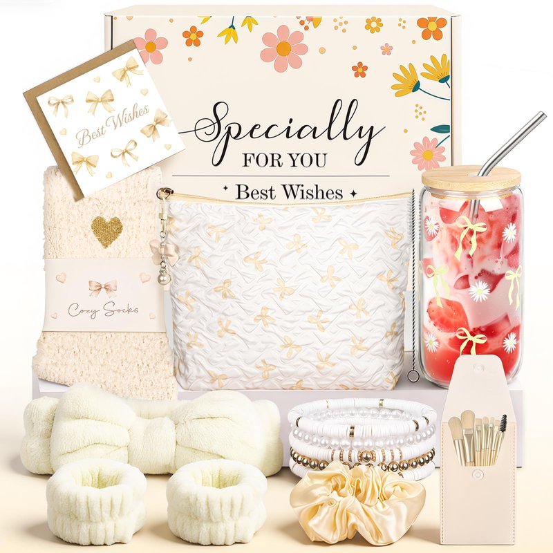 TUZELIYA Exquisite Birthday Gifts for Girls Teens - Best Birthday Presents for Her - Unique Gift Baskets for Women - Graduation Gifts for Best Friends Girlfriend Daughter Mom Sister Coworker - Beige