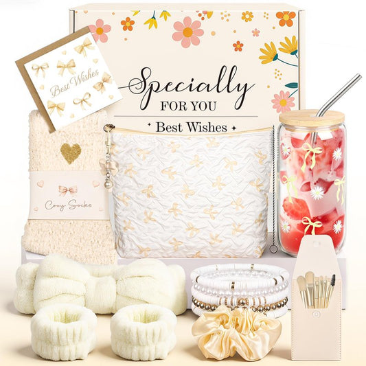 TUZELIYA Exquisite Birthday Gifts for Girls Teens - Best Birthday Presents for Her - Unique Gift Baskets for Women - Graduation Gifts for Best Friends Girlfriend Daughter Mom Sister Coworker - Beige