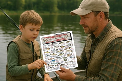 Freshwater Fish Identification Chart #8 (US, Canada, and Alaska) - Waterproof Quick Reference Guide | Portable & Built to Last | Double-Sided & Easy to Read | Includes Size and Food Quality