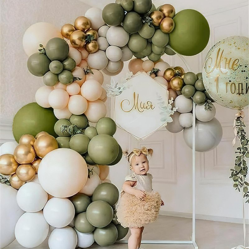 PartyWoo Sage Green Balloons 155pcs Different Sizes of 18 12 10 5 Inch Olive Boho Green Latex Balloon Arch Kit for Wedding Birthday Dinosaur Jungle Golf Football Theme Party Decorations Green-F11