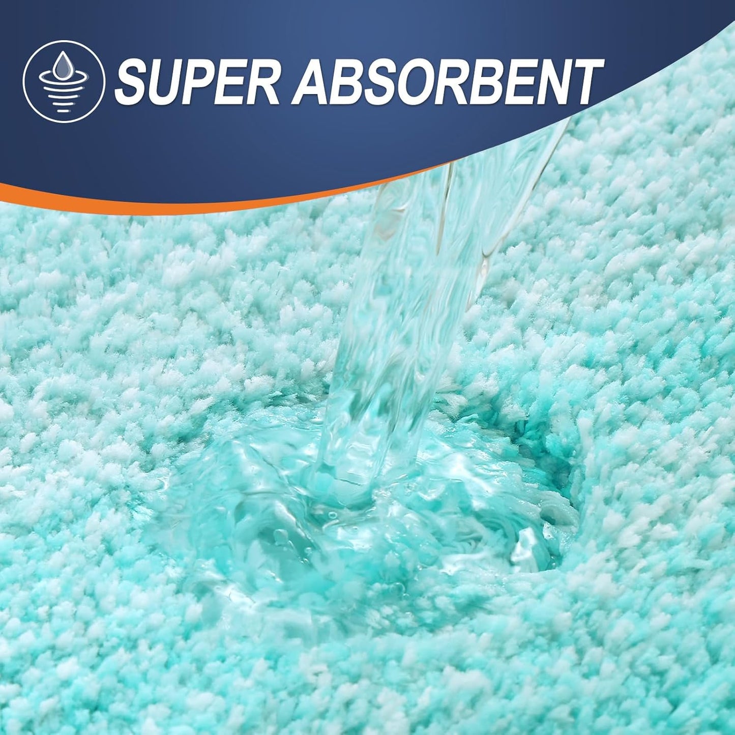 OLANLY Luxury U-Shaped Toilet Rugs - Extra Soft, Absorbent Microfiber Bath Mat 24x20, Non-Slip Teal