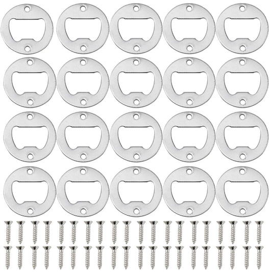 Homend 100Pack Wall Mount Bottle Openers, Mounting Hardware Included, Vintage Rustic Bar(Wood Block is not Included) (Silver)