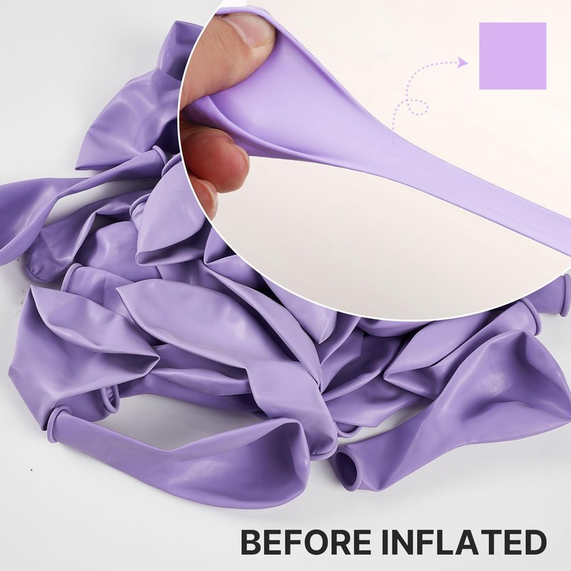 PartyWoo Lavender Balloons 120pcs Different Sizes Pack of 18 12 10 5 Inch Light Pastel Purple Lilac Balloon Arch Kit for Baby Shower Bachelorette Fairy Birthday Princess Party Decorations Purple-Q10