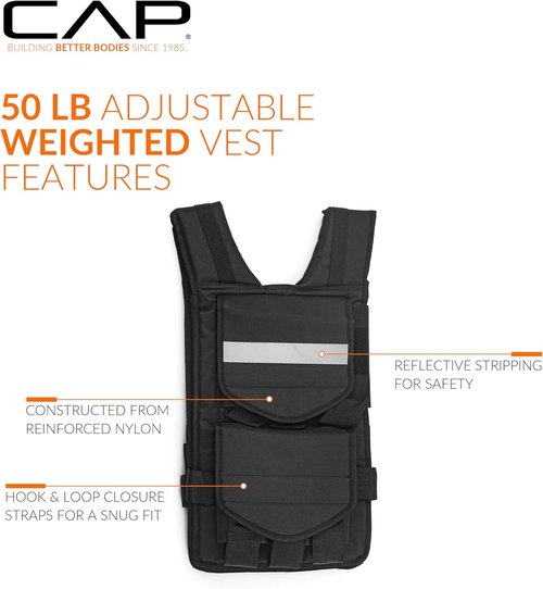Adjustable Weighted Vest by CAP Barbell | Custom Fit for Enhanced Workouts