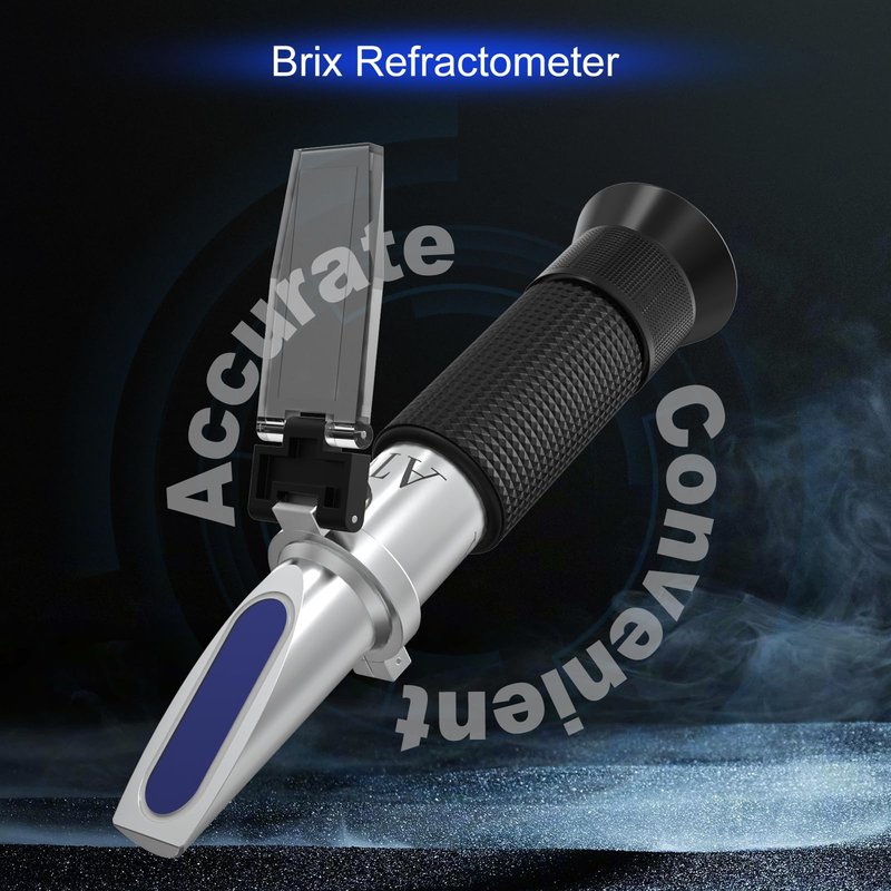 Buhobha Brix Refractometer with ATC, Dual Scale 1.000-1.130 SG & 0-32% Brix. High Precision, Ideal for Wine/Beer Brewing, Agriculture & lab use. Works as Alcohol & Honey Refractometer.