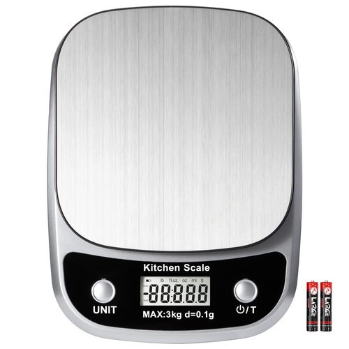GRAM PRES Food Kitchen Scale Digital Weight Grams and Oz，Professional Small Digital Kitchen Food Scales 3kg/0.1g for Weight Loss