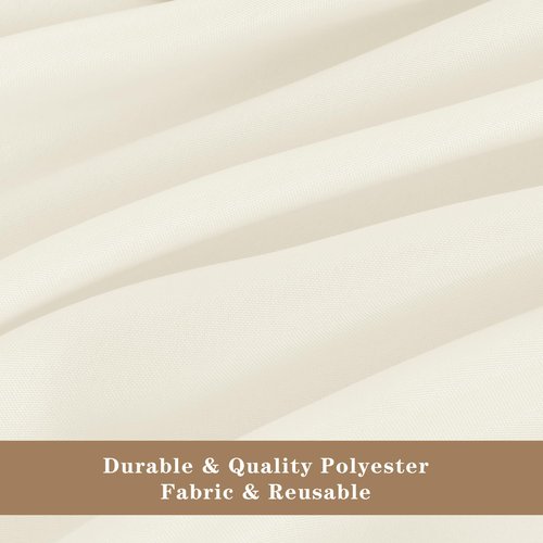 Fitable Ivory Rectangle Table Clothes, 6 Pack - 90 x 156 Inch - Reusable and Washable Tablecloths, Polyester Fabric Table Covers for Wedding, Party, Banquet, Formal Events