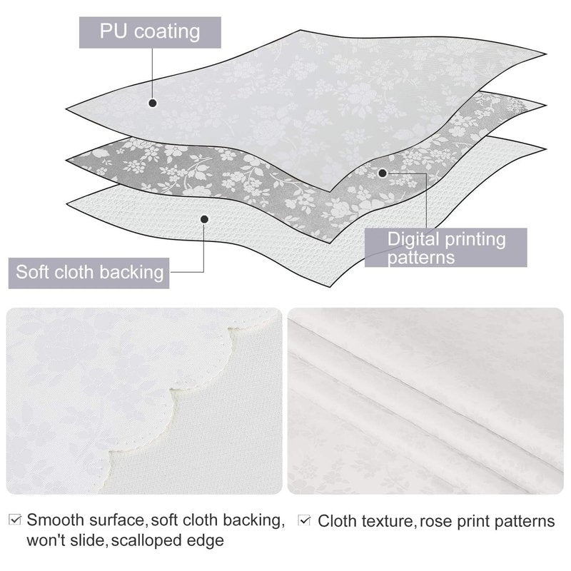 Smiry Rectangle Table Cloth, Waterproof Heavy Duty Vinyl Tablecloths, Wipeable Washable Table Cover for Kitchen and Dining Room (White, 70" X 108")