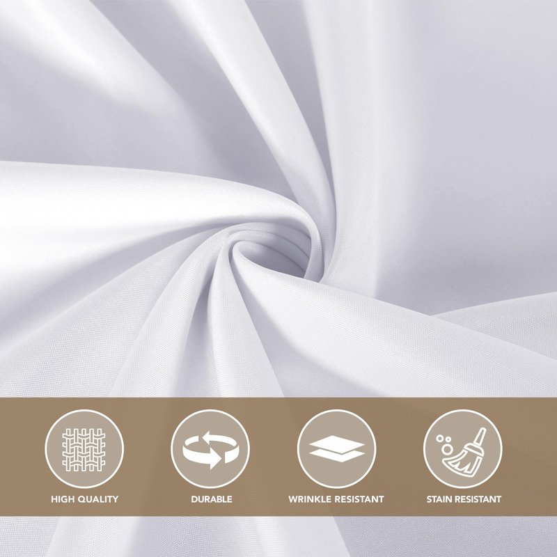 sancua White Round Tablecloth 108 Inch Diameter, 8 Pack - Circle Polyester Fabric Table Cloth for Wedding Party Reception Banquet Birthday, Washable Formal Table Cover (Fit 42-96 Inch Tables)